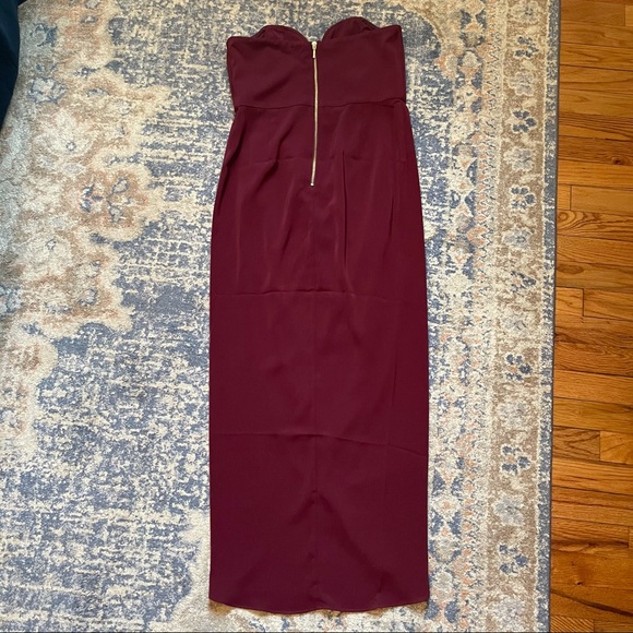 Shona Joy U Wire Bustier Dress in Burgundy - Picture 4 of 5